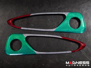 Alfa Romeo Giulia Interior Door Handle Surround Trim Kit - Carbon Fiber - Italian Theme - Feroce Carbon 